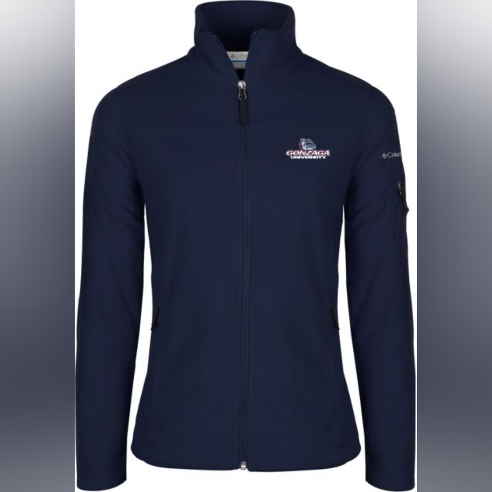 Columbia Womens Gonzaga Fleece Bulldogs Full Zip Jacket Large Navy